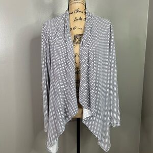 Coolibar blue White Patterned lightweight draped cardigan large sun protection